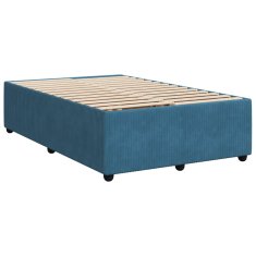 Vidaxl Box spring postel s matrací modrá 120 x 190 cm samet