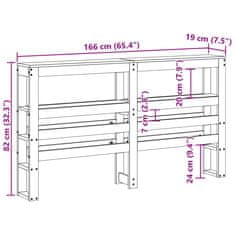 Vidaxl Čelo postele s policemi 160 cm masivní borovice