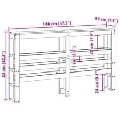 Vidaxl Čelo postele s policemi 140 cm masivní borovice