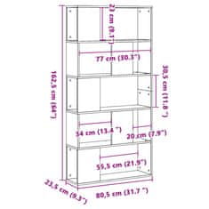 Vidaxl Knihovna 5patrová betonově šedá 80,5 x 23,5 x 162,5 cm kompozit