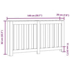 Vidaxl Kryt na radiátor dub sonoma 149 x 20 x 82 cm kompozitní dřevo