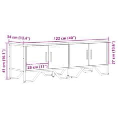 Vidaxl TV skříňka hnědý dub 122 x 34 x 41 cm kompozitní dřevo