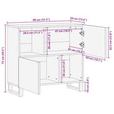 Vidaxl Příborník 80 x 34 x 75 cm masivní hrubé mangovníkové dřevo