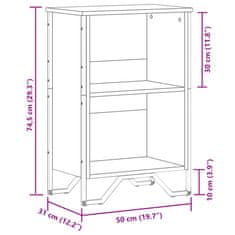 Vidaxl Knihovna černá 50 x 31 x 74,5 cm kompozitní dřevo