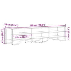 Vidaxl TV skříňka kouřový dub 180 x 34 x 41 cm kompozitní dřevo