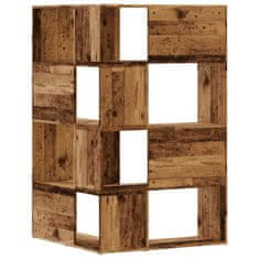 Petromila Rohová knihovna 4patrová old wood 85x85x140 cm kompozitní dřevo