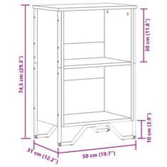 Vidaxl Knihovna dub sonoma 50 x 31 x 74,5 cm kompozitní dřevo