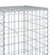 Vidaxl Gabionový koš s víkem 1 200 x 50 x 100 cm pozinkované železo