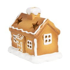 Clayre & Eef keramický svícen na čajovou svíčku GINGERBREAD HOUSE 6CE1804