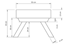 Taburet BREEZIO 01 55 cm z masivu/oranžový