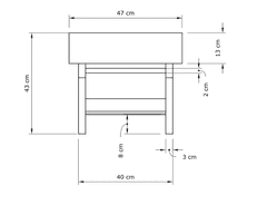 Taburet BREEZIO 01 55 cm z masivu/krémový