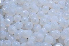 Kraftika 40 ks moon stone white faceted fire polished spacer round