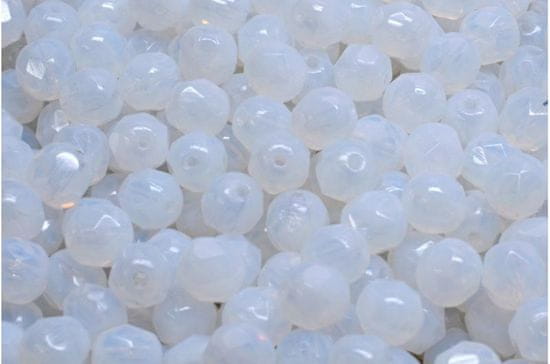 Kraftika 40 ks moon stone white faceted fire polished spacer round