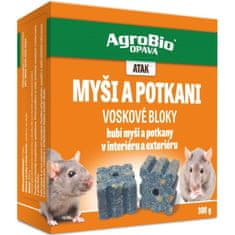 AgroBio ATAK Myši a potkani - voskové bloky 300 g