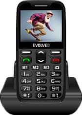 Evolveo EasyPhone XR, mobilní telefon pro seniory s nabíjecím stojánkem, černá