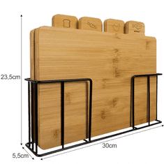 Ruhhy Sada 4 Bambusových Prken s Stojanem, Odolná Proti Vlhkosti, Rychle Schne, Rozměry 28/20/1 cm