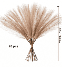 Camerazar Dekorativní umělá pampová tráva, hnědé rákosí, 20 ks peří