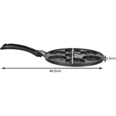 Ruhhy Pánev na vejce a palačinky s emote designem, černá, hliník/PTFE, 26 cm