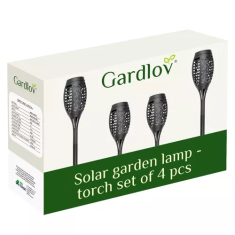 Gardlov Solární zahradní lampa LED s efektem hořícího plamene, 4 ks, teplá bílá, 7 x 51 cm