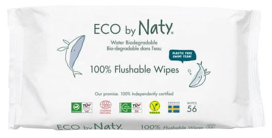 ECO by Naty ECO vlhčené ubrousky Naty bez vůně - splachovatelné (56 ks)