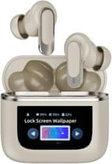 Farrot Sluchátka Bluetooth 5.4 V8, aktivní redukce hluku ANC, zlatý dotykový displej