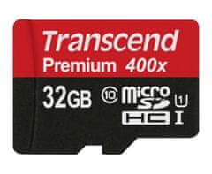 Transcend 32GB microSDHC UHS-I 400x Premium (Class 10) paměťová karta (bez adaptéru)