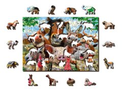 InnoVibe Wooden City Dřevěné puzzle Život na farmě 2v1, 200 dílků EKO