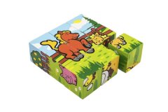 InnoVibe Kostky kubus Moje první zvířátka dřevo 9x9x3cm 9ks v krabičce 11x11x6cm 12m+ MPZ