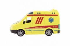 InnoVibe Auto ambulance plast 20cm na setrvačník na baterie se zvukem se světlem v krabici 26x15x12cm