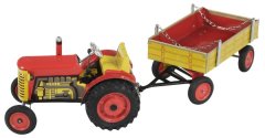 InnoVibe Traktor Zetor s valníkem červený na klíček kov 28cm Kovap v krabičce
