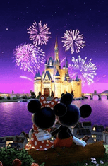 InnoVibe Sada na diamantové malování - Silvestrovský Disney zámek s Mickeym a Minnie