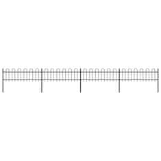 Vidaxl Zahradní plot s obloučky ocelový 6,8 x 0,6 m černý