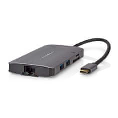 Nedis CCBW64240AT02 USB-C dokovací stanice 1x USB-C / 3x USB A / HDMI / Ethernet / čtečka karet