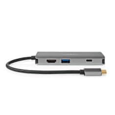 Nedis CCBW64240AT02 USB-C dokovací stanice 1x USB-C / 3x USB A / HDMI / Ethernet / čtečka karet