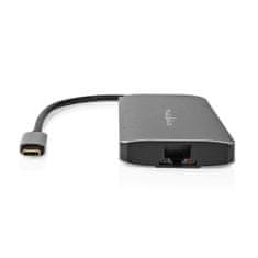 Nedis CCBW64240AT02 USB-C dokovací stanice 1x USB-C / 3x USB A / HDMI / Ethernet / čtečka karet