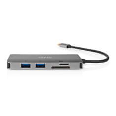 Nedis CCBW64240AT02 USB-C dokovací stanice 1x USB-C / 3x USB A / HDMI / Ethernet / čtečka karet