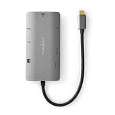 Nedis CCBW64240AT02 USB-C dokovací stanice 1x USB-C / 3x USB A / HDMI / Ethernet / čtečka karet