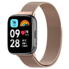 BStrap Milanese řemínek na Xiaomi Redmi Watch 3 Active / Lite, rose gold