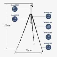 MG Tripod stativ + bluetooth dálkový ovladač, černý