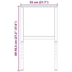 Vidaxl Nastavitelné rámy pracovního stolu 2 ks kov 55 x (69–95,5) cm