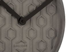 Karlsson Nástěnné hodiny Honeycomb beton tmavě šedý 31cm KARLSSON