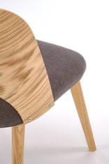 Halmar Dřevěná jídelní židle CADIZ dub přírodní / šedá (1p=2szt)
