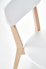 Halmar Dřevěná jídelní židle BUGGI přírodní / bílá (1p=2szt)