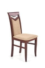Halmar Dřevěná jídelní židle CITRONE tmavý ořech / tap: JAZZ 2 (1p=2szt)