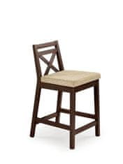 Halmar Barová židle BORYS LOW tmavý ořech / tap. Lars 07 (1p=1szt)