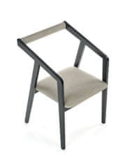 Halmar Dřevěná jídelní židle AZUL černá / tap. šedá (1p=2szt)