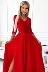 Numoco Dámské společenské šaty Amber tmavě červená S