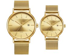 NaviForce Set dámských a pánských hodinek Steele zlatá One size