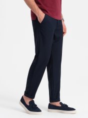 OMBRE Pánské chinos Kymil navy S