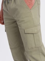 OMBRE Pánské kalhoty joggers Lycocia khaki S